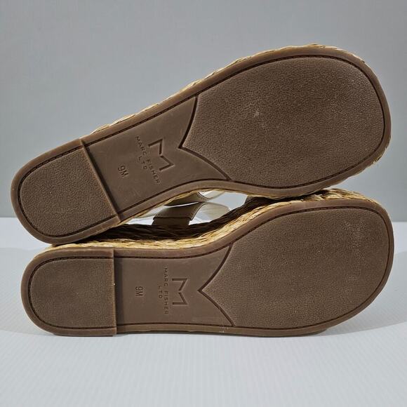 NEW Marc Fisher LTD Patryce Sandal Womens 9 Ivory Leather Espadrille Platform - Picture 11 of 13